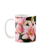 Pink red lily flowers mugs