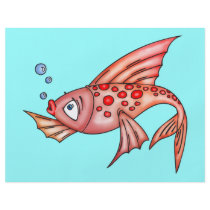 Pink Red Lips Fish Flyer Design