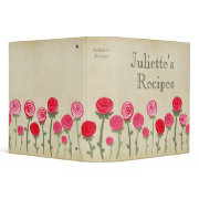 Pink Red Roses Recipe Book Cooking Binder