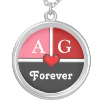 Pink & Red Slice Round Forever Love Necklace