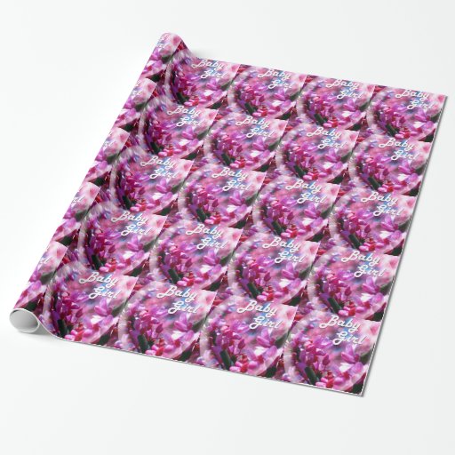 Pink Redbud Blossoms in Bloom Baby Girl Wrapping Paper Zazzle