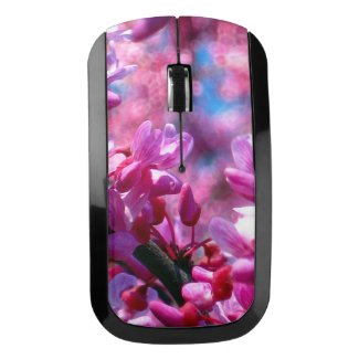 Pink Redbud Blossoms Wireless Mouse