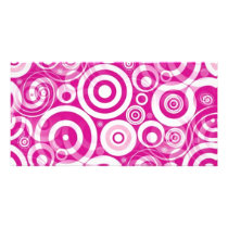 pink_retro_circles photo cards by CreativeColours pink_retro_circles photo cards