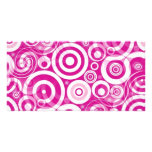 pink_retro_circles photo greeting card