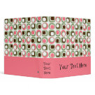 8.5x11 - Pink retro square and circle design can be used as a recipe binder, scrapbook, school notebook and more.   Personalize it by customizing the text on the front and spine.