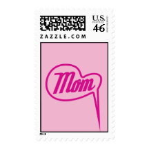 pink retro mom speech bubble stamp
