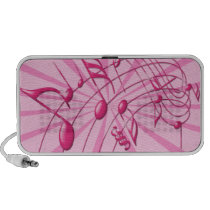 Pink Retro Music Notes speakers