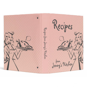 Pink Retro Recipe Binder binder