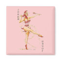 Pink Retro Sexy Joker #1 magnets