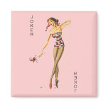 Pink Retro Sexy Joker #2 magnets