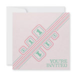 Pink Retro Stripes 1 Birthday Invitation