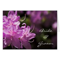 Pink Rhododendron Blossoms Wedding Invitation Card