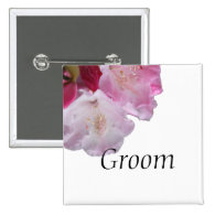 pink rhododendron flower groom button