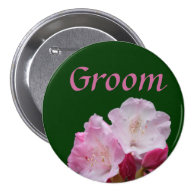 pink rhododendron flower groom button