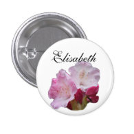 pink rhododendron flowers name button