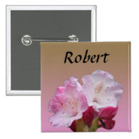 pink rhododendron flowers name button