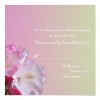 pink rhododendron flowers RSVP card Personalized Announcement