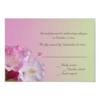 pink rhododendron flowers RSVP card Personalized Invitations