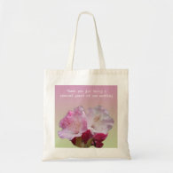 pink rhododendron flowers  thank you bag tote bag