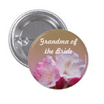 pink rhododendron flowers wedding button