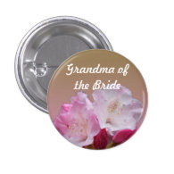 pink rhododendron flowers wedding button