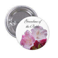 pink rhododendron flowers wedding button