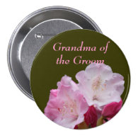 pink rhododendron flowers wedding buttons.