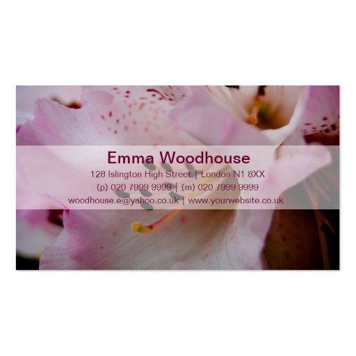 Pink Rhododendron | Rosa Rhododendron Business Card