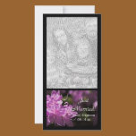 Pink Rhododendrons Just Married Wedding Photo Card photo cards
