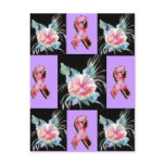 Pink Ribbon and Lavender flower for Breast Cancer Post Card