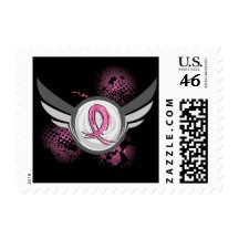 Pink Ribbon And Wings Breast Cancer Stamps