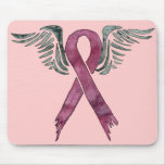 pink ribbon and wings mosue pad mouse pads