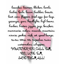pink ribbon, bazookas. beamers. blinkers. bombs... t-shirts