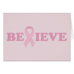 Pink Ribbon Believe Greeting Card
