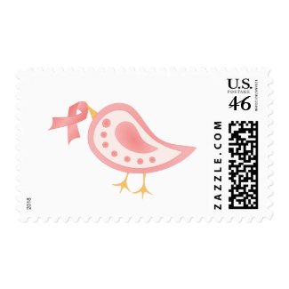 Pink Ribbon Bird stamp