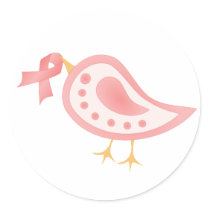 Pink Ribbon Bird stickers