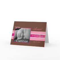 Pink Ribbon Birth Announcement cards