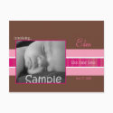 pink Ribbon Birth Announcement postcards