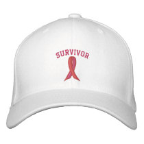 Pink Ribbon - Breast Cancer Awareness embroidered hats by spacedust Pink Ribbon - Breast Cancer Awareness embroidered hats
