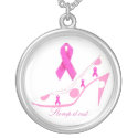 Pink Ribbon Breast Cancer Awareness necklace