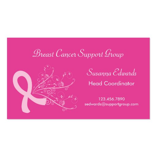 Pink Ribbon Breast Cancer Business Card