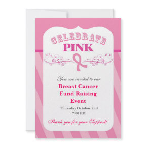 Pink Ribbon Breast Cancer Event Invitation invitation