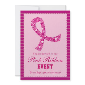 Pink Ribbon Breast Cancer Event Invitation invitation