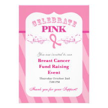 Pink Ribbon Breast Cancer Event Invitation