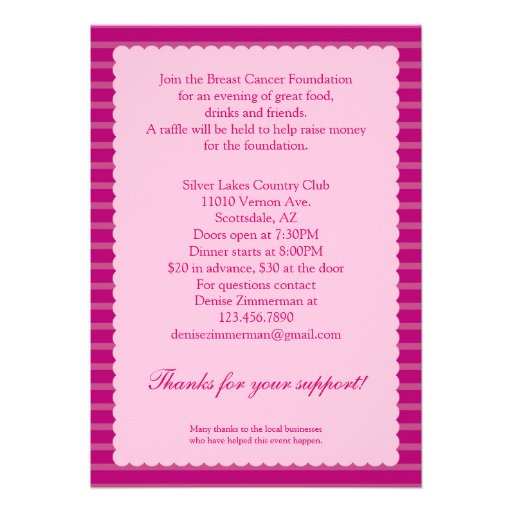 Pink Ribbon Breast Cancer Event Invitation