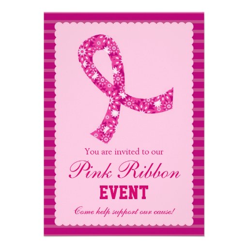 Pink Ribbon Breast Cancer Event Invitation