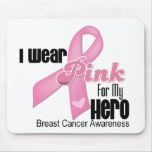 Pink Ribbon Breast Cancer Hero Mousepads