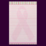 Pink Ribbon Breast Cancer Lined Stationery Paper