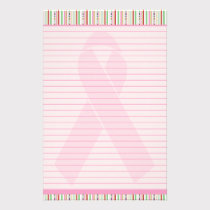 Pink Ribbon Breast Cancer Lined stationery