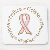 Pink Ribbon Breast Cancer Name Melissa Mouse Mat